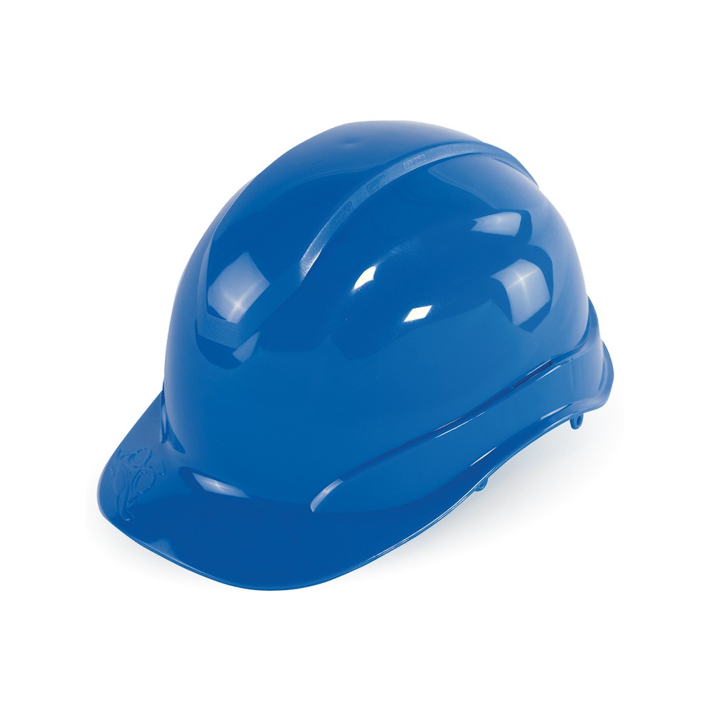 Global Glove HH-C2-B Bullhead Safety Head Protection Blue Unvented Cap Style Hard Hat With Six-Point Ratchet Suspension