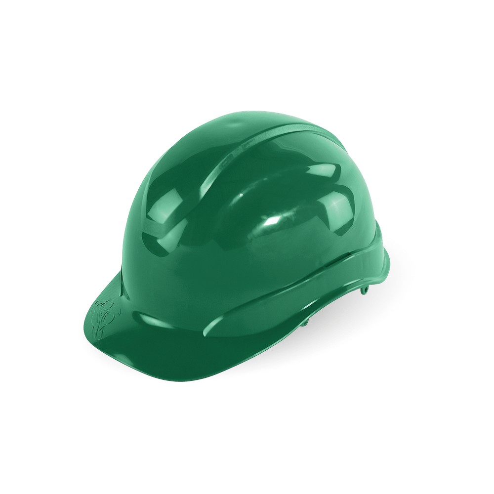 Global Glove HH-C2-G Bullhead Safety Head Protection Green Unvented Cap Style Hard Hat With Six-Point Ratchet Suspension