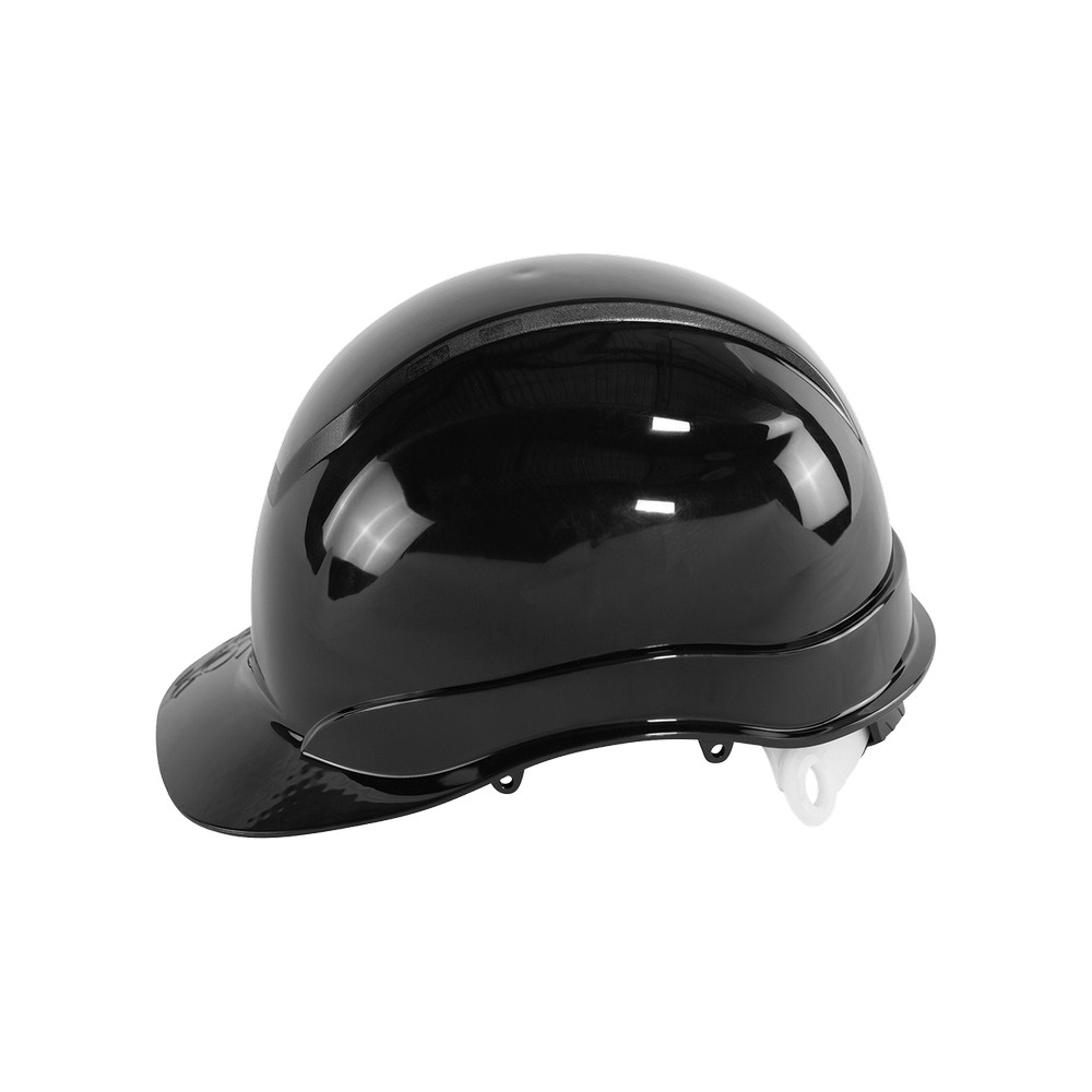 Global Glove HH-C2-K Bullhead Safety Head Protection Black Unvented Cap Style Hard Hat With Six-Point Ratchet Suspension