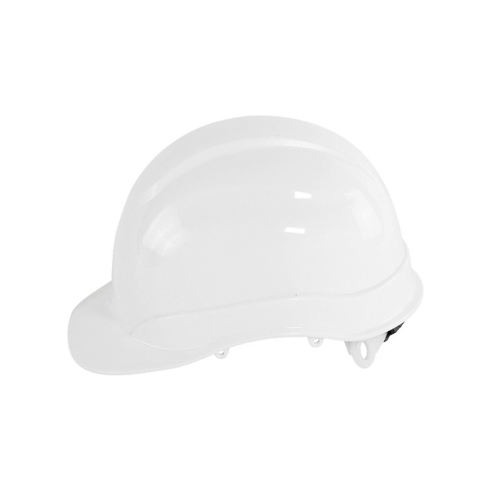 Global Glove HH-C2-W Bullhead Safety Head Protection White Unvented Cap Style Hard Hat With Six-Point Ratchet Suspension