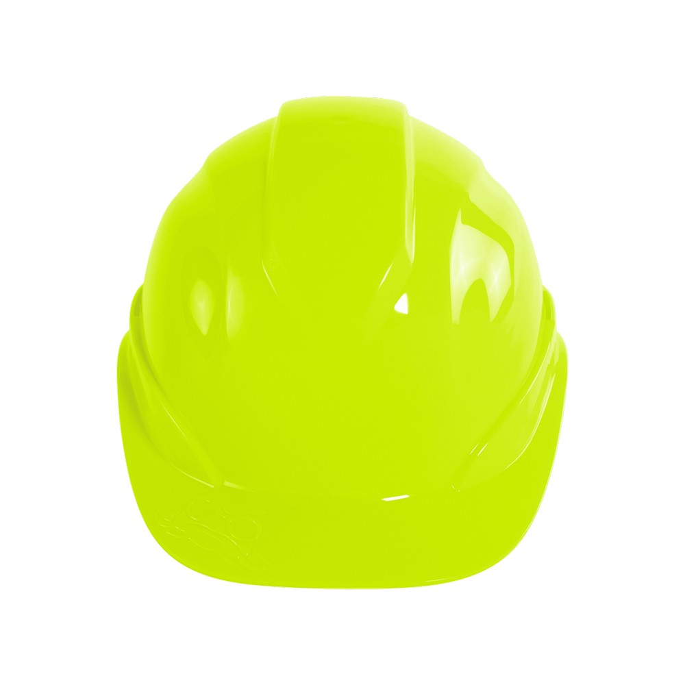Global Glove HH-C2-YG Bullhead Safety Head Protection High-Visibility Yellow/Green Unvented Cap Style Hard Hat With Six-Point Ratchet Suspension