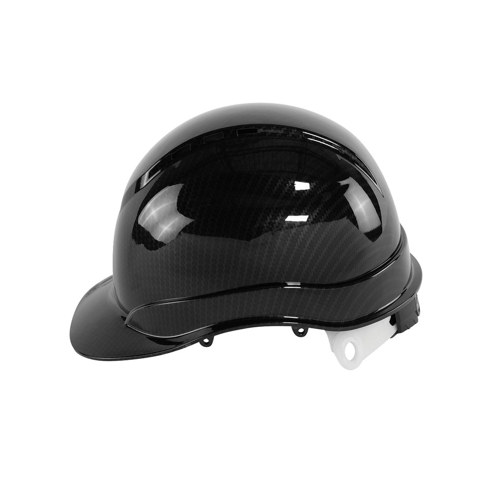 Global Glove HH-C3-C Bullhead Safety Head Protection Shiny Black Graphite Vented Cap Style Hard Hat With Six-Point Ratchet Suspension