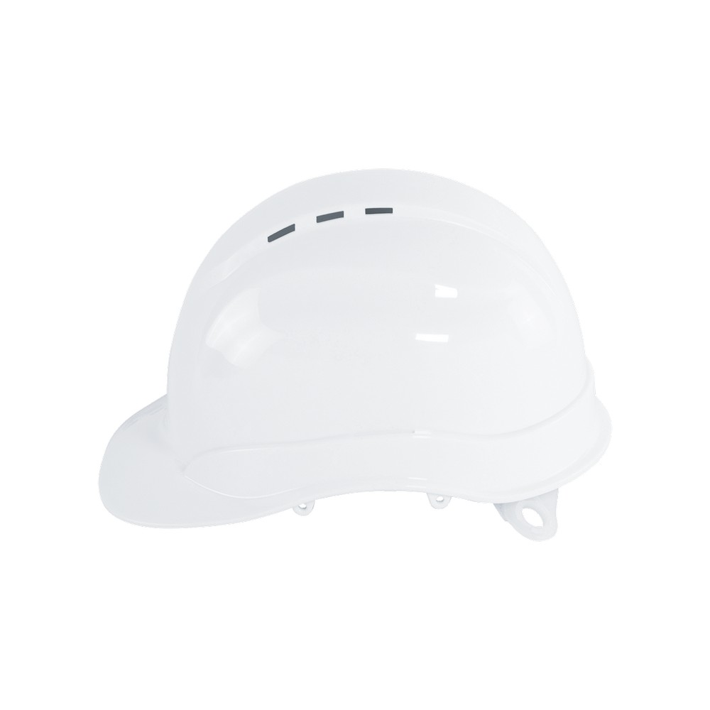 Global Glove HH-C3-W Bullhead Safety Head Protection White Vented Cap Style Hard Hat With Six-Point Ratchet Suspension