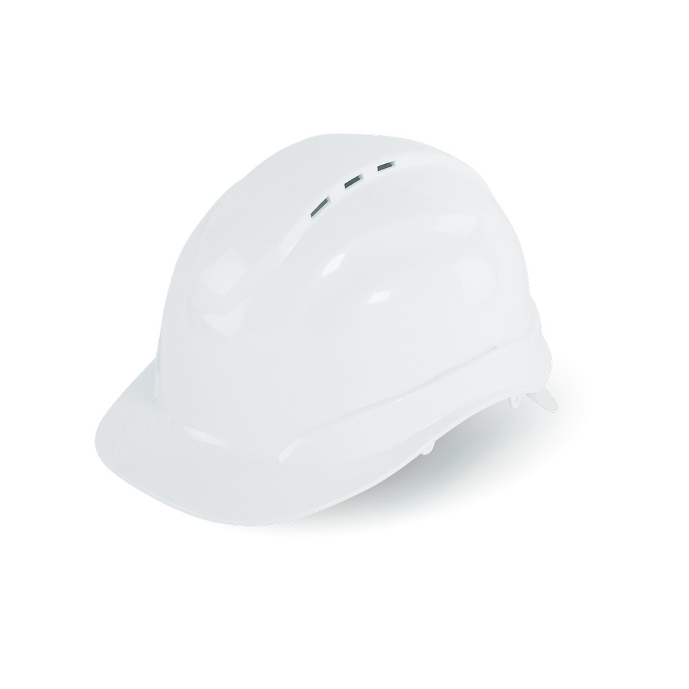 Global Glove HH-C3-W Bullhead Safety Head Protection White Vented Cap Style Hard Hat With Six-Point Ratchet Suspension