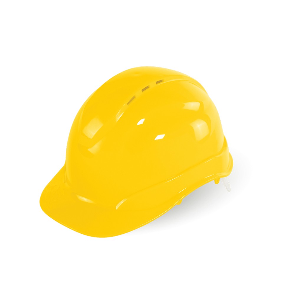 Global Glove HH-C3-Y Bullhead Safety Head Protection Yellow Vented Cap Style Hard Hat With Six-Point Ratchet Suspension