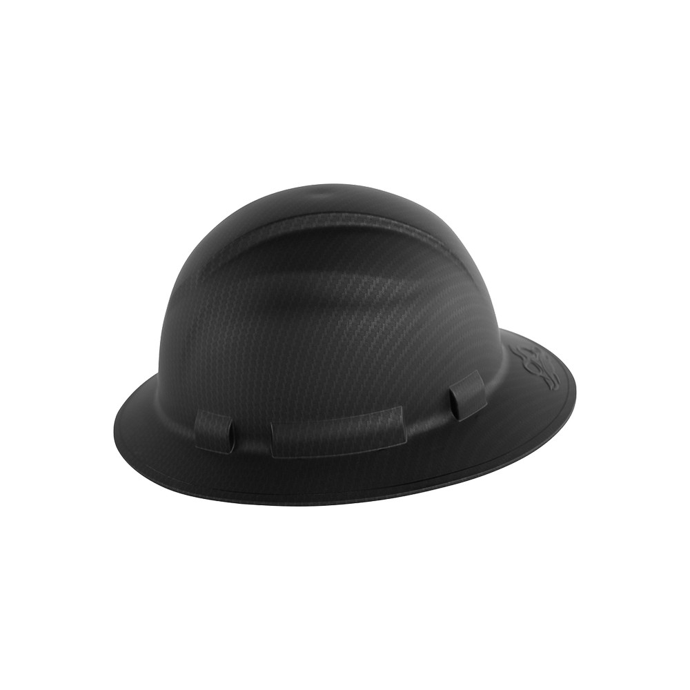 Global Glove HH-F1-C Bullhead Safety Head Protection Matte Black Graphite Unvented Full Brim Style Hard Hat With Six-Point Ratchet Suspension