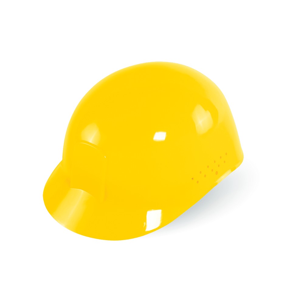 Global Glove HH-BC1-Y Bullhead Safety Head Protection Yellow Vented Bump Cap With Four-Point Slide Lock Suspension
