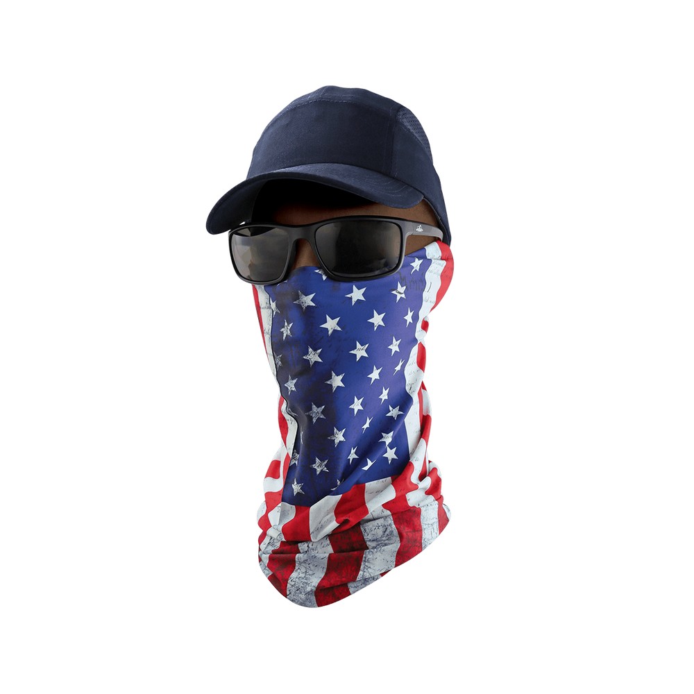 Global Glove NG-401 FrogWear Premium, Multi-Function, Cooling Neck Gaiter, U.S.A. Flag Design