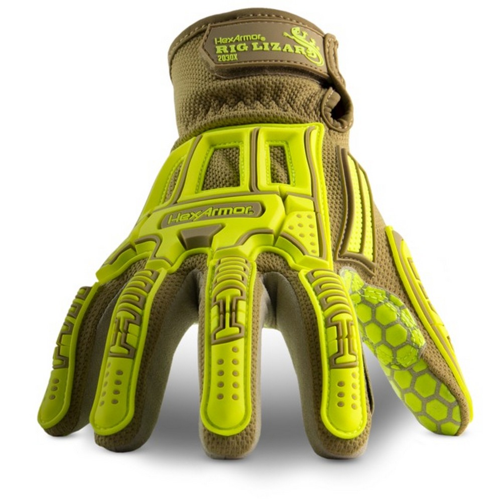 HexArmor 2030X Rig Lizard Silicone Palm Cut Leval A6 Impact Gloves