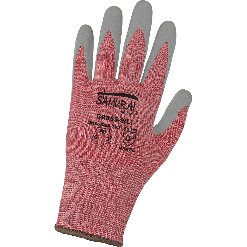 Global Glove CR855- Samurai Glove Tuffalene UHMWPE Cut Resistant 13-Gauge Gloves with a Silicone-Coated Palm