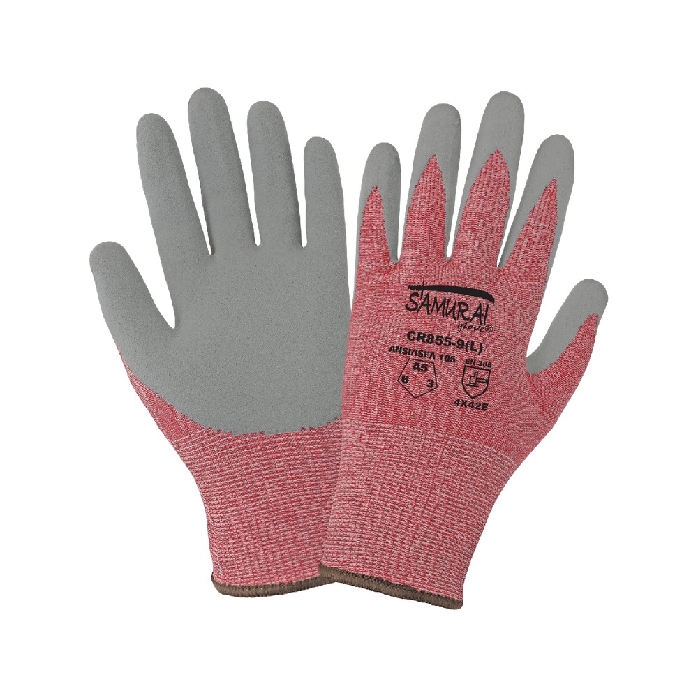 Global Glove CR855- Samurai Glove Tuffalene UHMWPE Cut Resistant 13-Gauge Gloves with a Silicone-Coated Palm