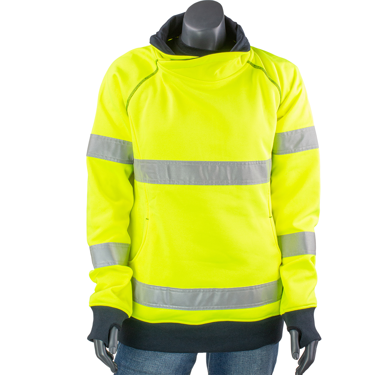 PIP 323W6818T-YEL Bisley ANSI Type R Class 3 Women's Contoured Fleece Pullover Sweatshirt