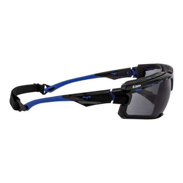 Radians TXE2-23ID Thraxus Elite Safety Eyewear, Smoke IQ, Black/Blue Frame Safety Glasses