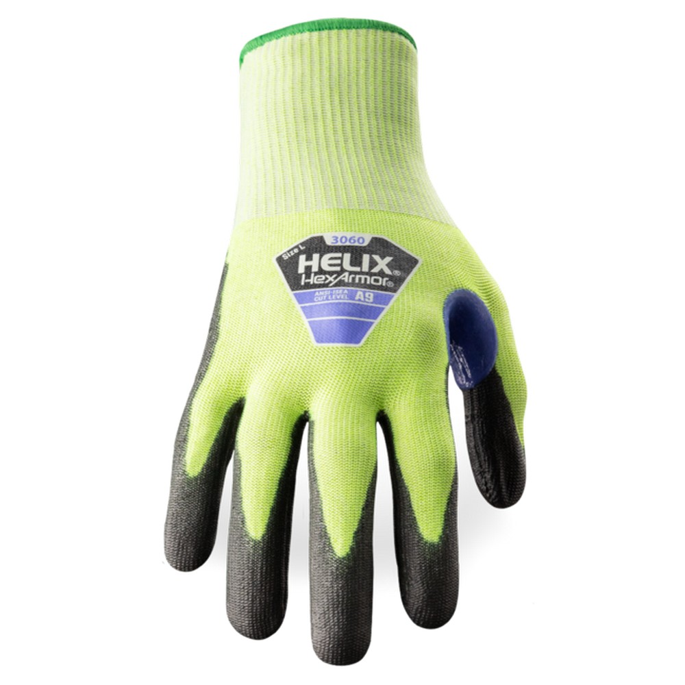 HexArmor 3060 Helix 18 Gauge HPPE With PU Coating, Cut Level A9 Glove