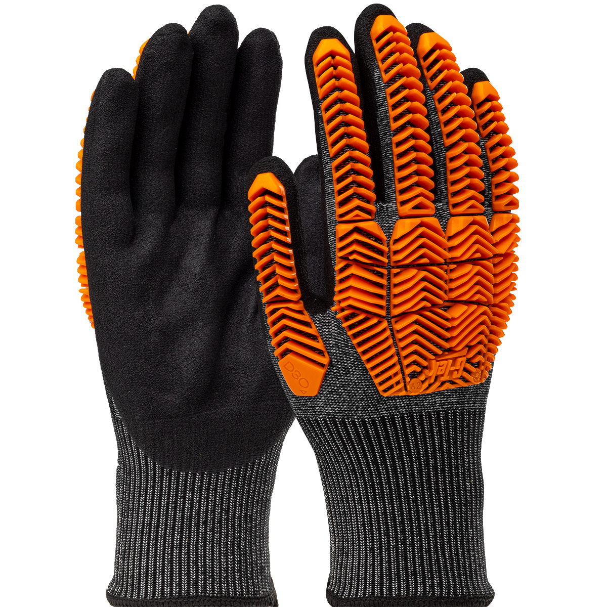 PIP 16-MPT630 G-Tek PolyKor Seamless Knit PolyKor Blended Glove with D3O Impact Protection and Nitrile MicroSurface Coated Palm & Fingers