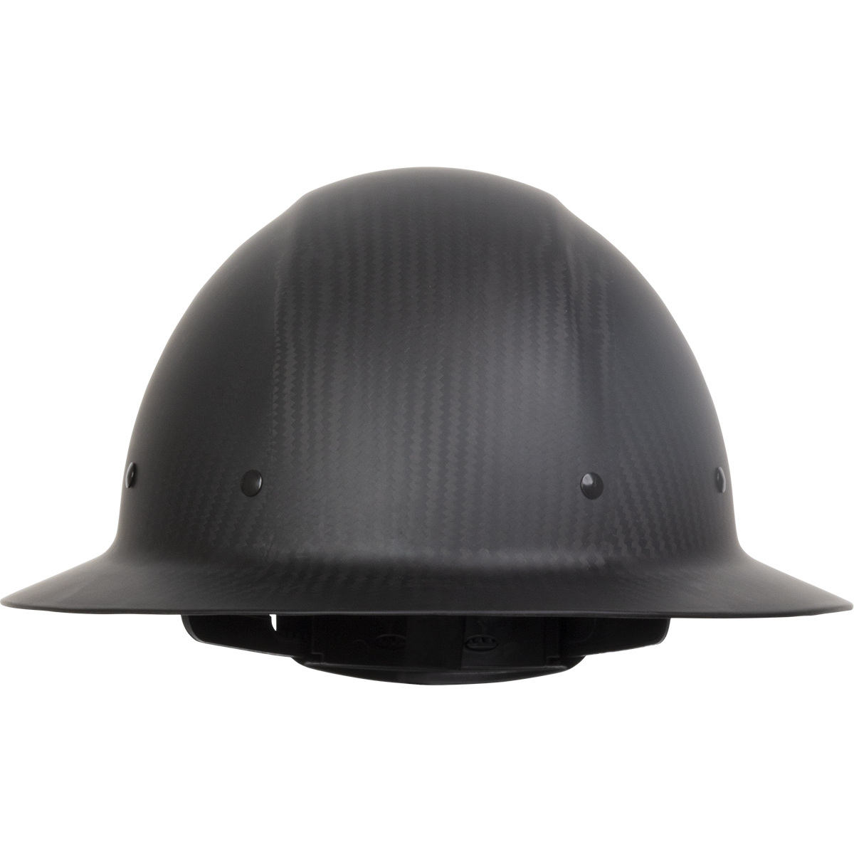 PIP 280-HP1471R-11M Wolfjaw Full Brim Smooth Dome Hard Hat with Matte Carbon Fiber Shell, 8-Point Riveted Textile Suspension and Wheel-Ratchet Adjustment