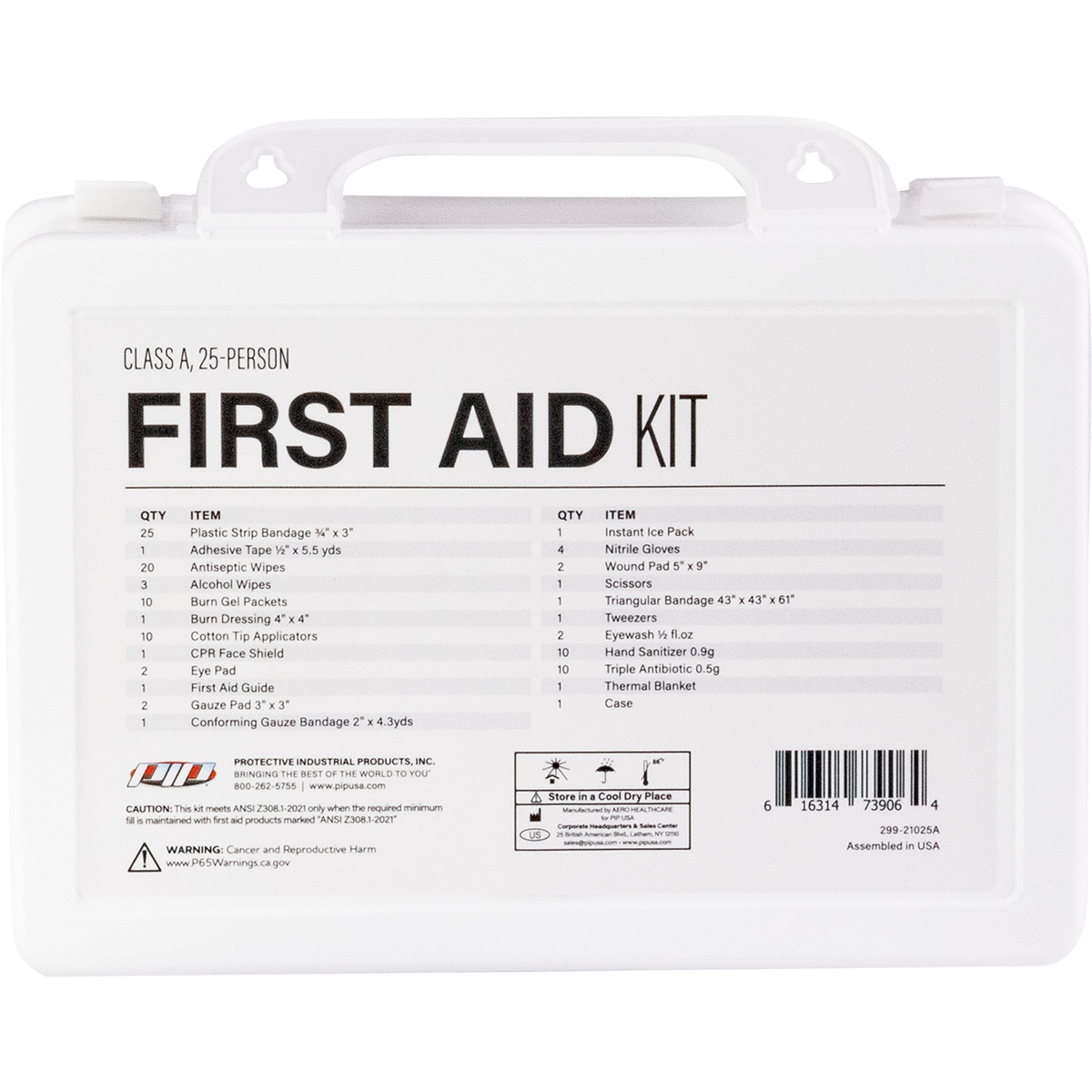 PIP 299-21025A PIP ANSI Class A Waterproof First Aid Kit - 25 Person