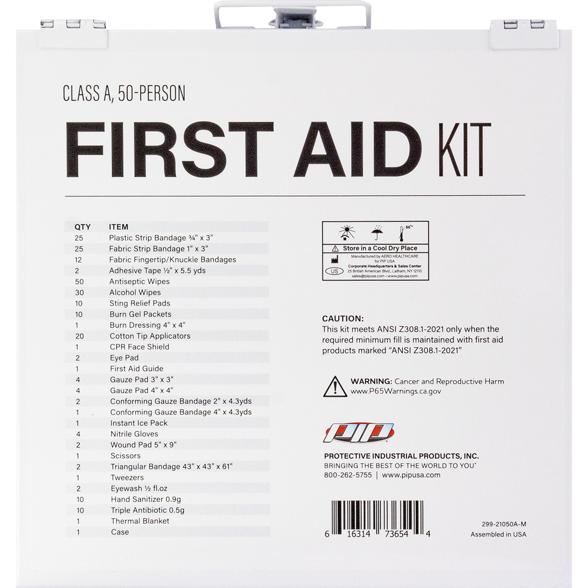 PIP 299-21050A-M PIP ANSI Class A Waterproof First Aid Kit - 50 Person