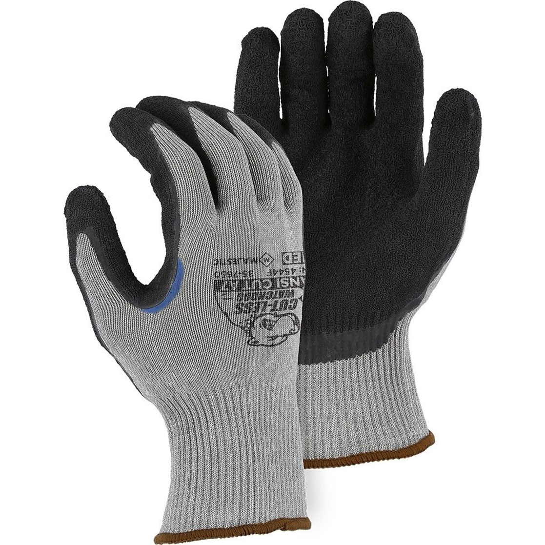 Majestic Glove 35-7650 Cut-Less Watchdog Crinkle Latex Palm A7 Glove