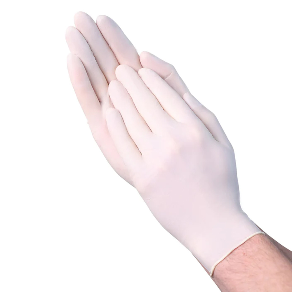 Vanguard A33A1 VGuard 5 Mil Latex Disposable Gloves, Powder Free, Cream