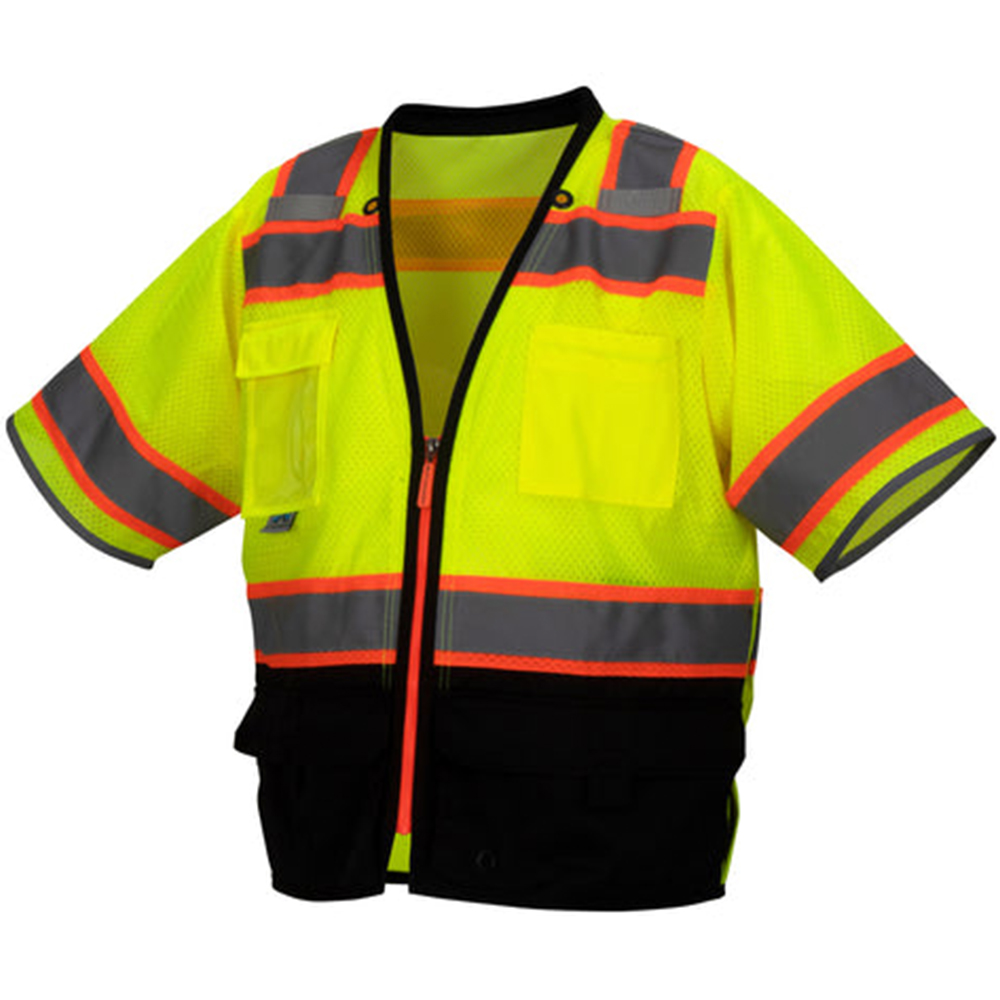 Pyramex Safety RVZ3710B Class 3 Mesh Surveyor Vest Lime