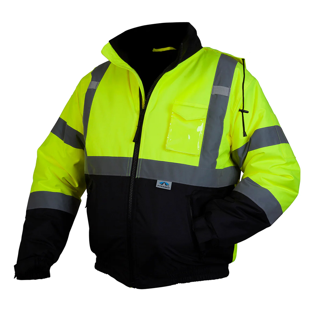 Pyramex Safety RJ3210T Class 3 Bomber Jacket Tall Lime