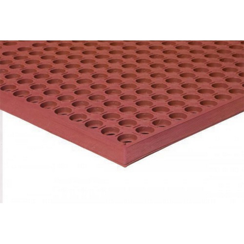 Apache Mills 39378010130000500 Grease Proof Red Kitchen Mat - 3x5