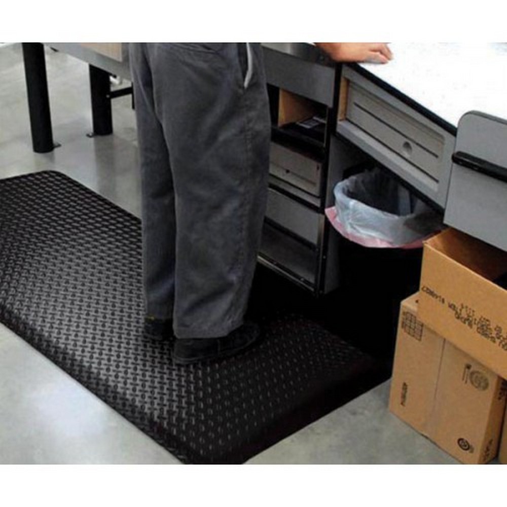 Apache Mills 39565070020000300 Anti-Fatigue Ultimate Diamond Foot Grey Mat - 2x3