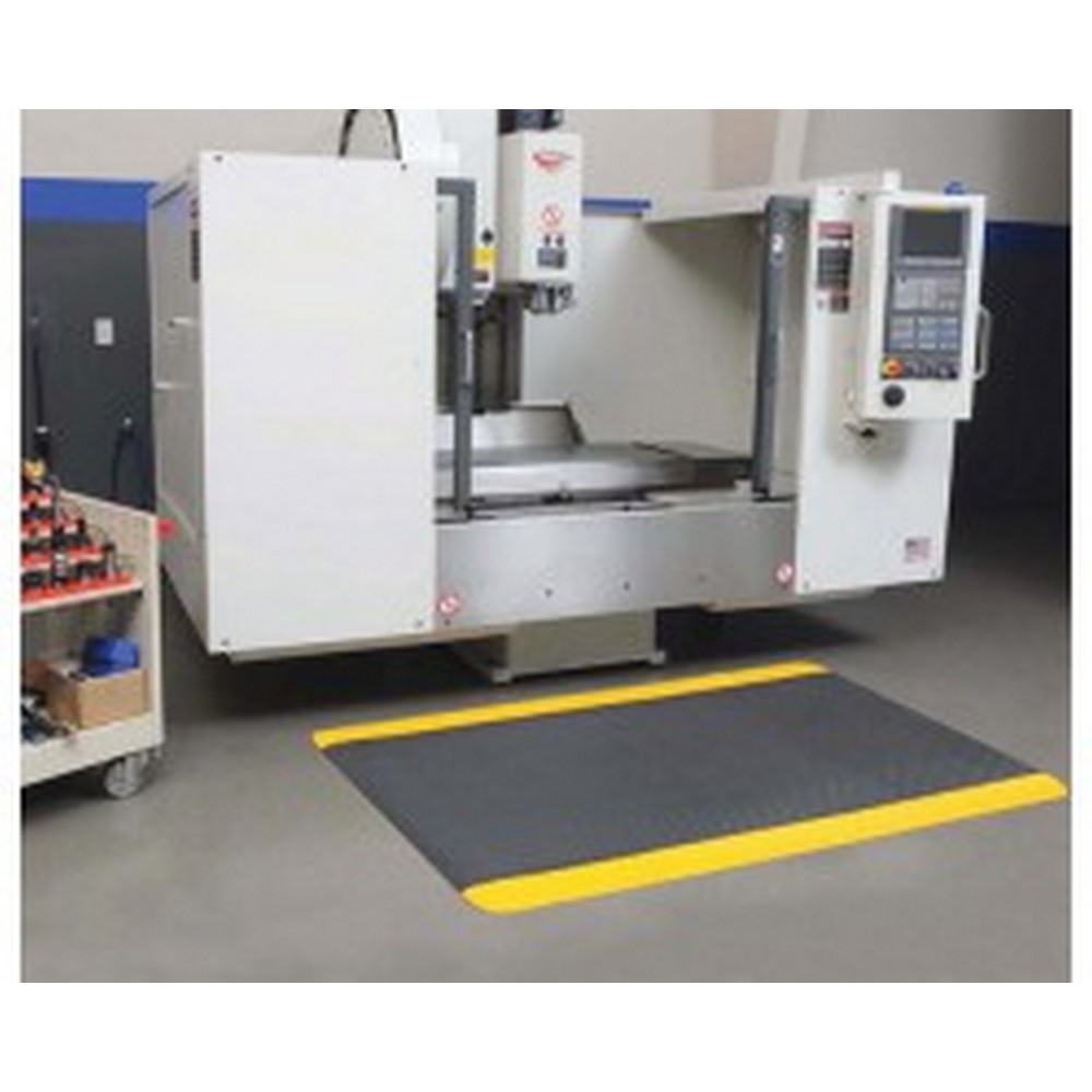 Apache Mills 39565090020000300 Anti-Fatigue Ultimate Diamond Foot Black Mat - 2x3