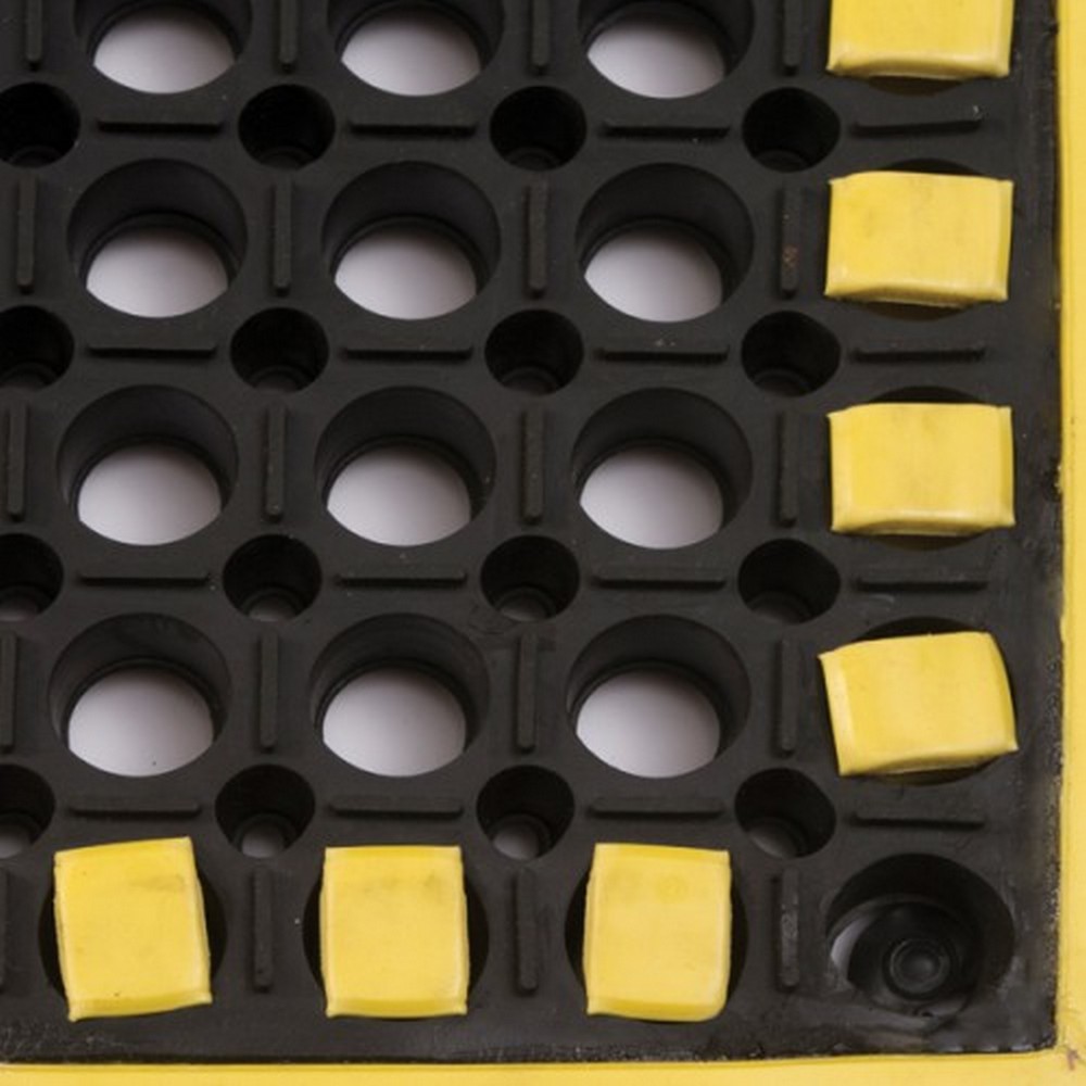 Apache Mills 46503090303800000 Safety Tru-Tread Black-Yellow Mat - 38x64