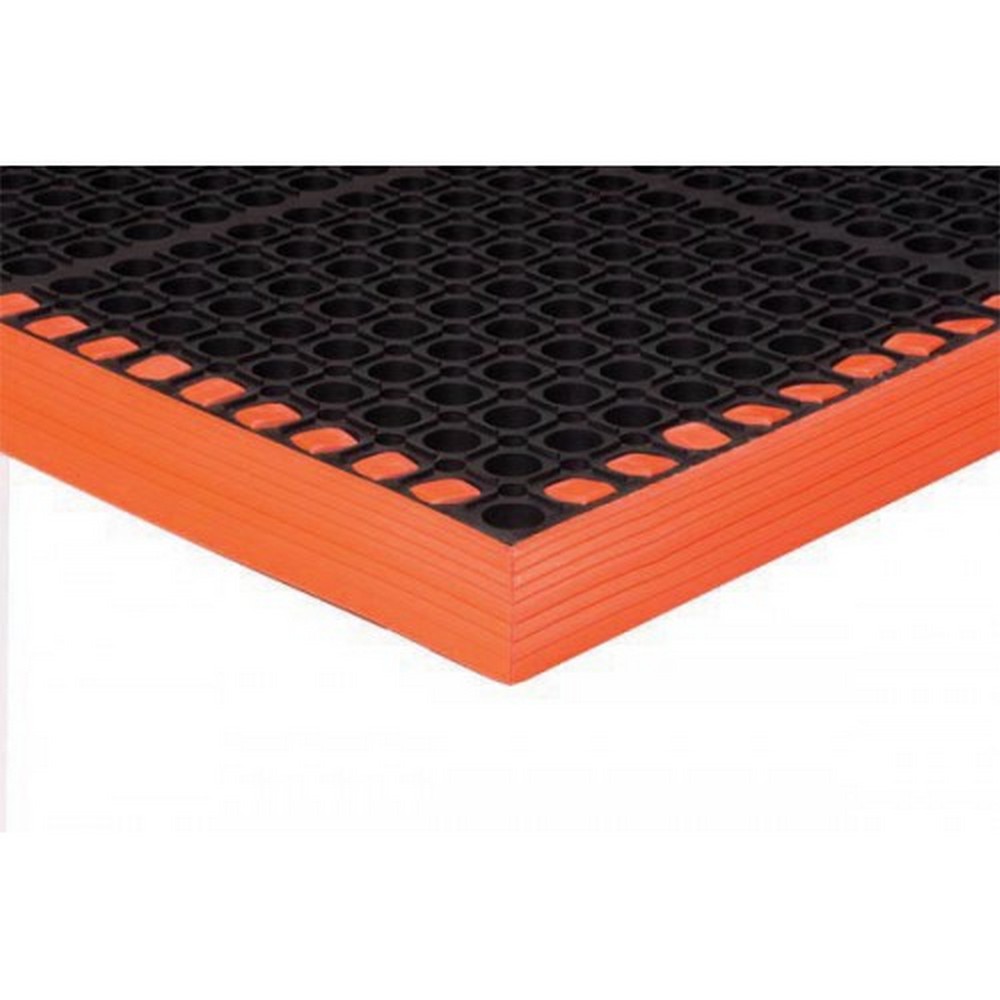 Apache Mills 46503093303800000 Safety Tru-Tread Black-Orange Mat - 38x52
