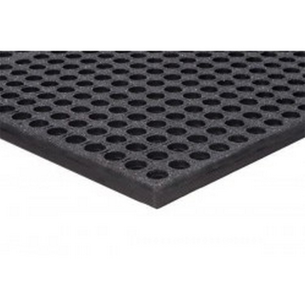 Apache Mills 39378092030001000 Grease Resistant Black Kitchen Mat - 3x10