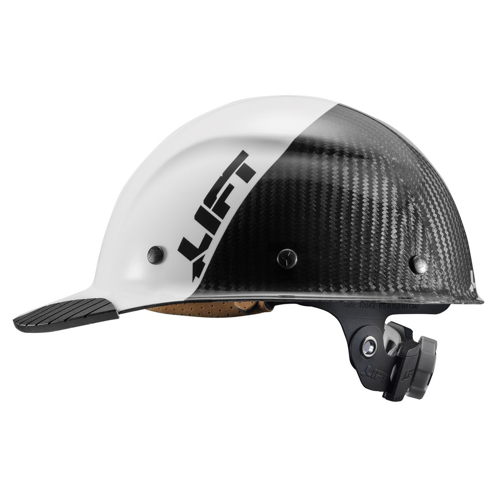 Lift Safety HDC50C-19WC DAX Carbon Fiber Cap Style Hard Hat, White/Black