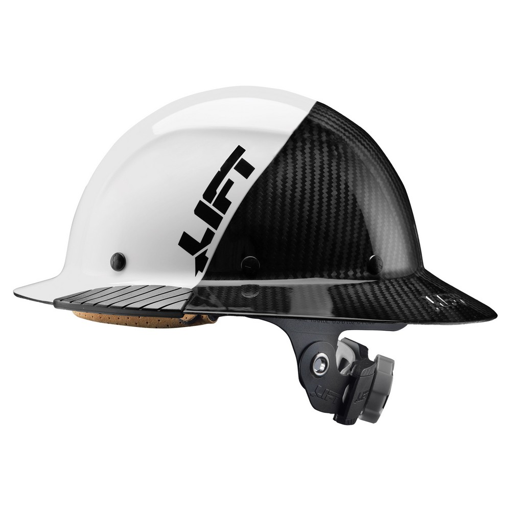 Lift Safety HDF50C-19WC DAX Carbon Fiber Cap Style Hard Hat, White/Black