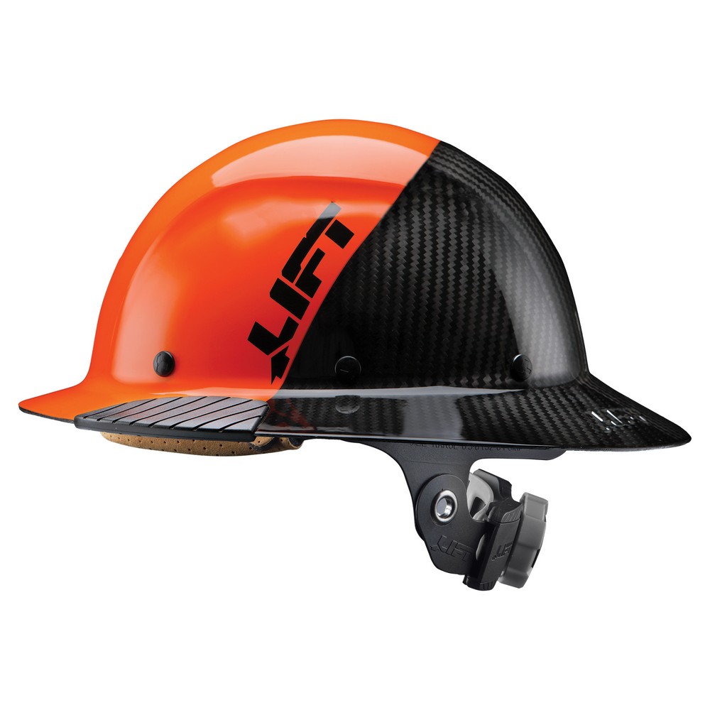 Lift Safety HDF50C-19OC DAX Carbon Fiber Cap Style Hard Hat, Orange/Black