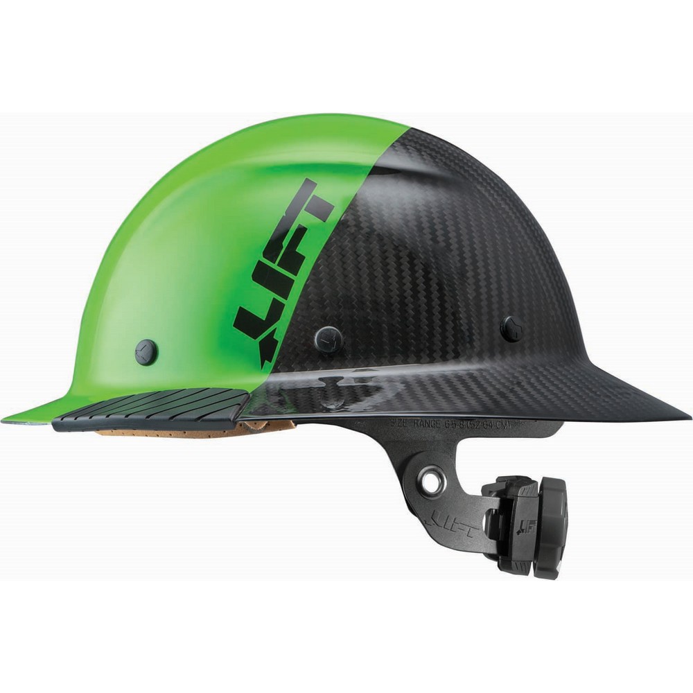 Lift Safety HDF50C-20GC DAX Carbon Fiber Cap Style Hard Hat, Lime Green/Black