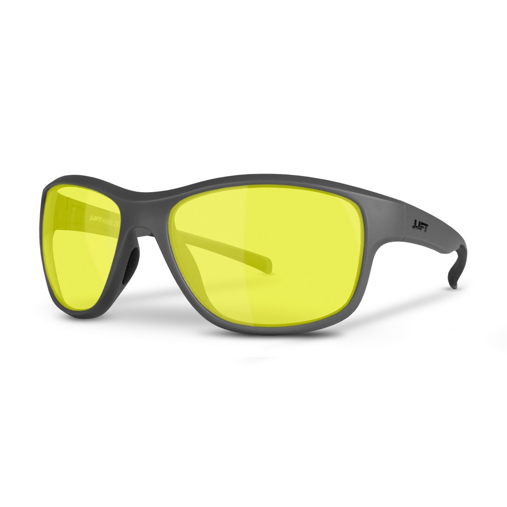 Lift Safety EDE-21DGY Delamo Safety Glasses Dark Gray, Yellow Lens