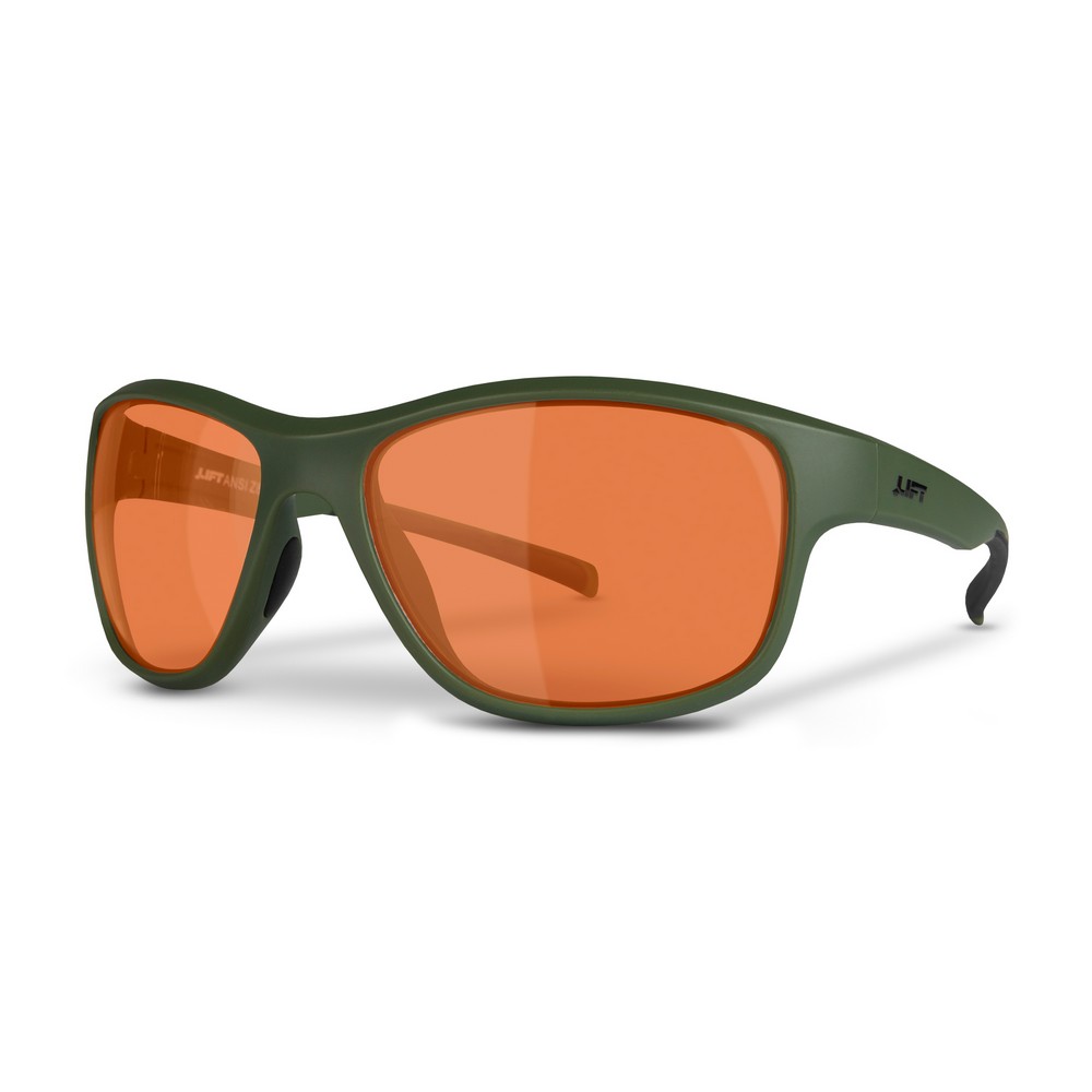 Lift Safety EDE-21ODA Delamo Safety Glasses Olive Drab, Amber Lens