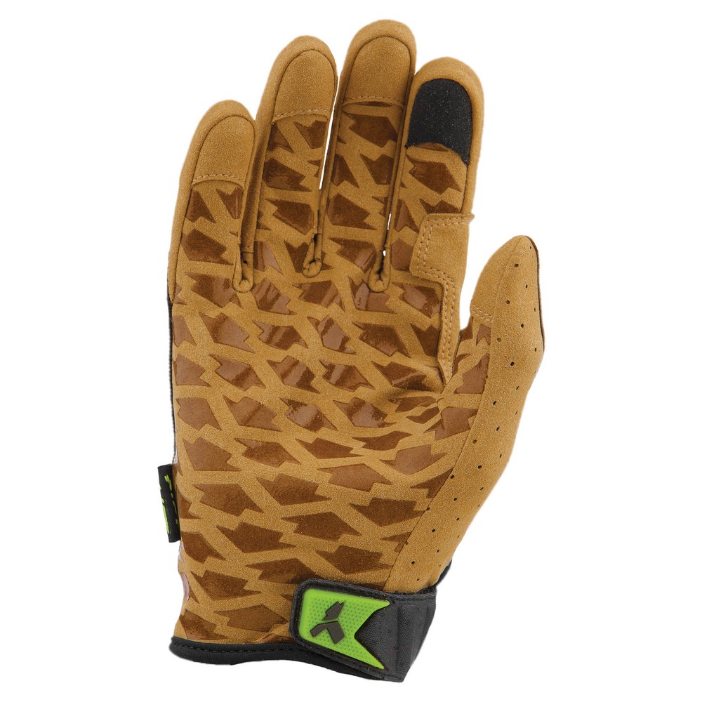 Lift Safety GHR-17CFBRS Handler Leather Silicone Grip Glove, Camo/Brown