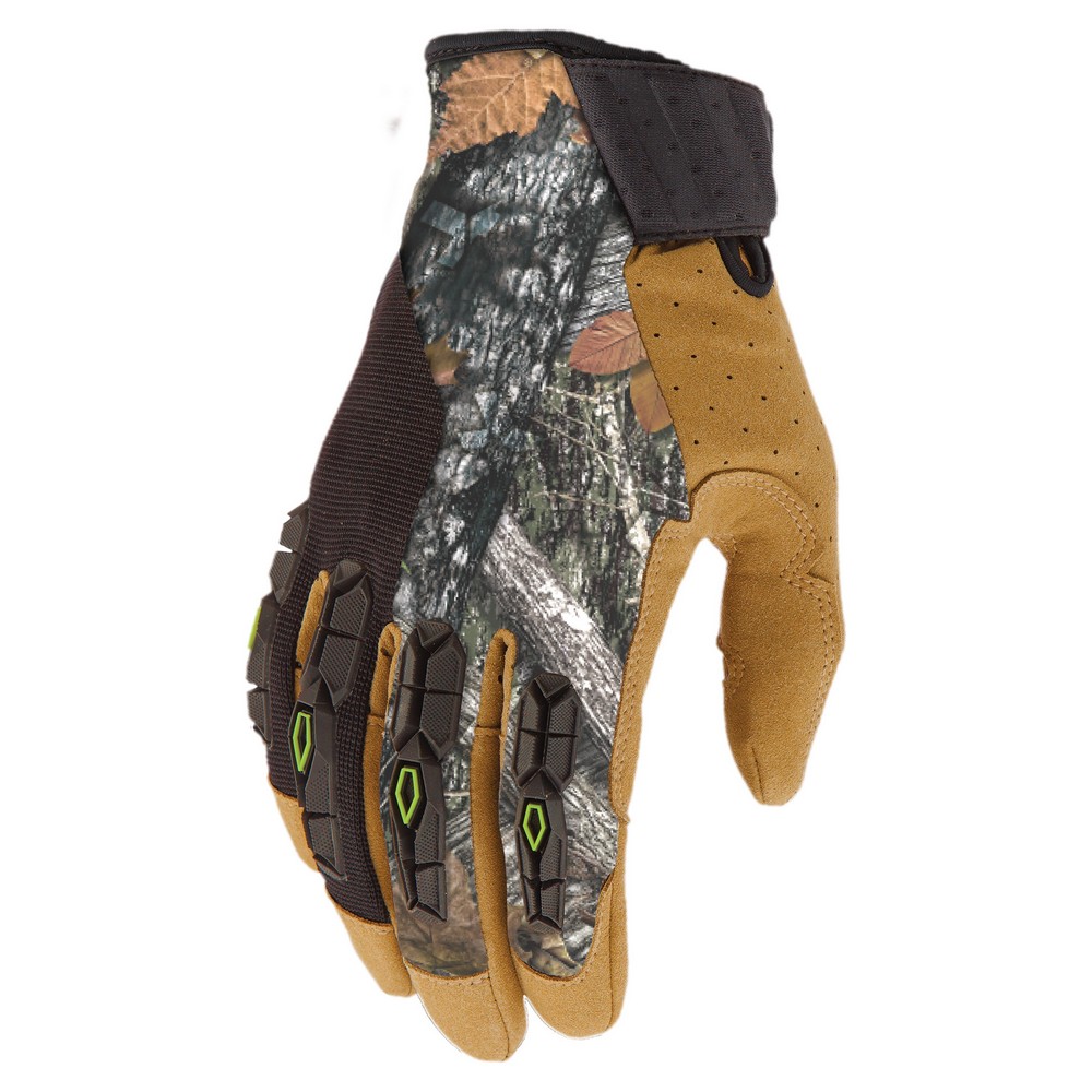 Lift Safety GHR-17CFBRS Handler Leather Silicone Grip Glove, Camo/Brown