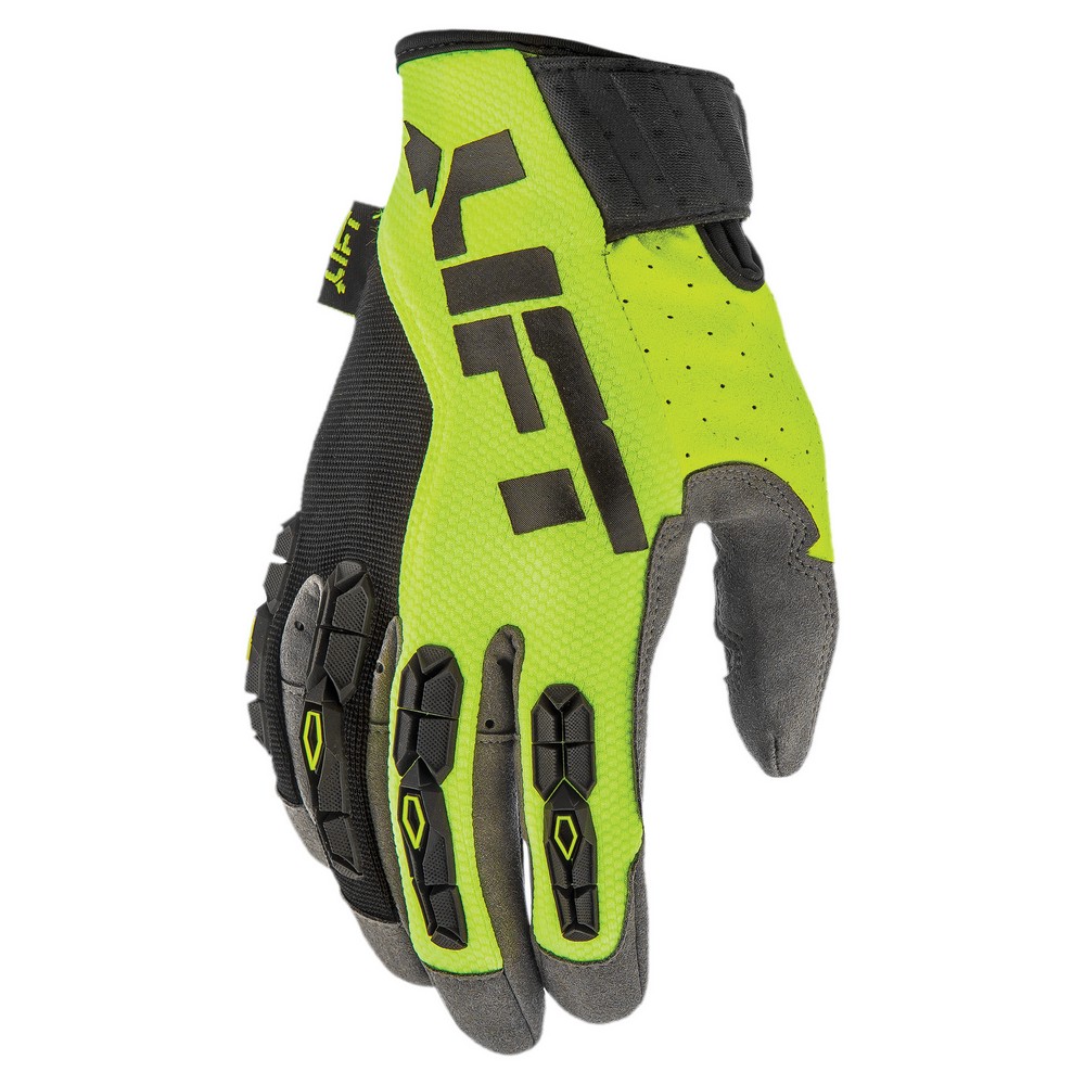 Lift Safety GHR-17HVYS Handler Leather Silicone Grip Glove, Hi-Viz
