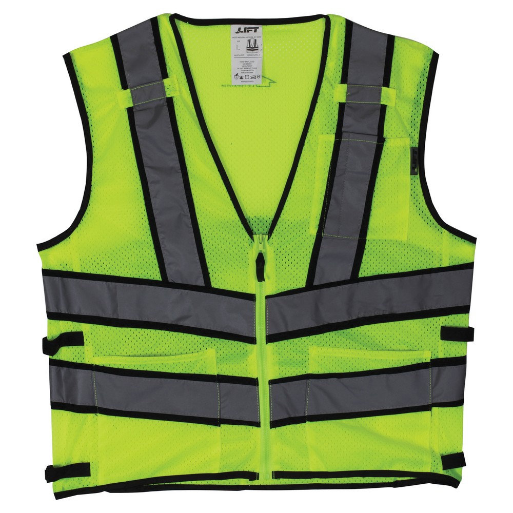 Lift Safety AV2-10LM Viz Pro 2 Class 2 Vest, Hi-Vis Yellow