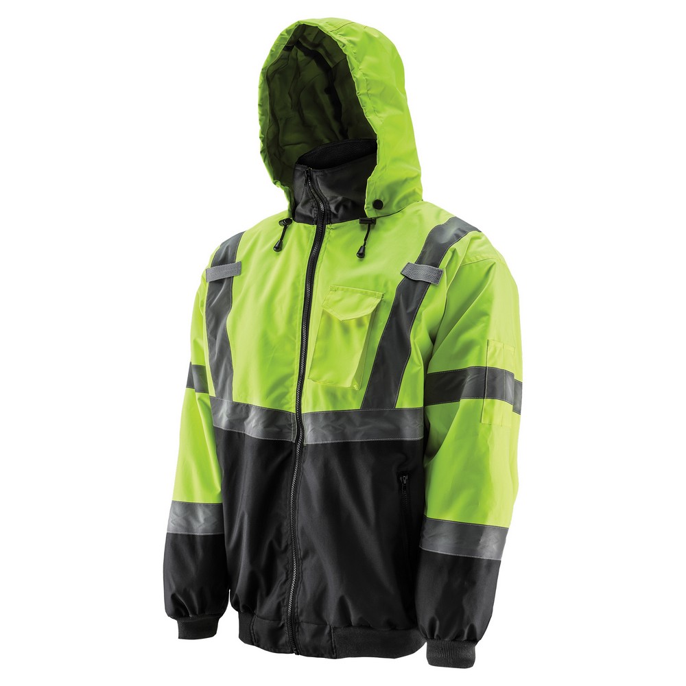 Lift Safety AVB-17HVKM Viz Pro Class 3 Bomber Jacket, Hi-Vis Yellow