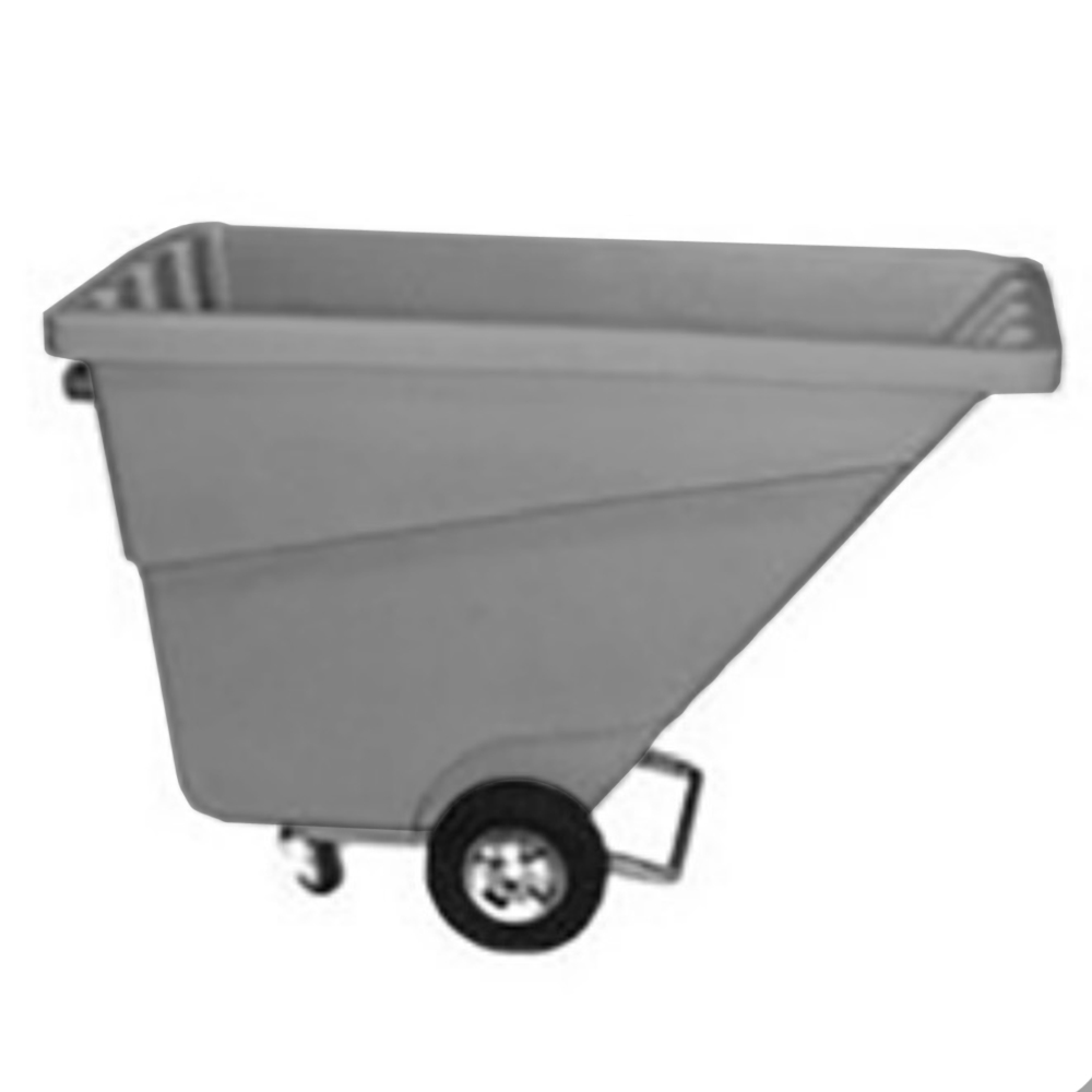DPI 7500 Heavy Duty Plastic Tilt Truck 1/2 Yard, 400 LB Capacity Gray