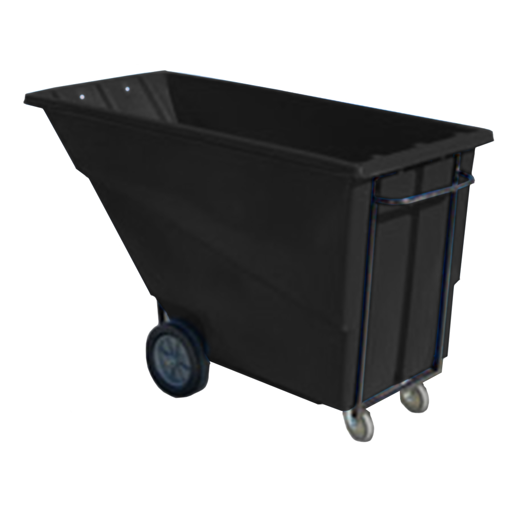 DPI 7600 Heavy Duty Plastic Tilt Truck 1 Yard, 750 LB Capacity Black
