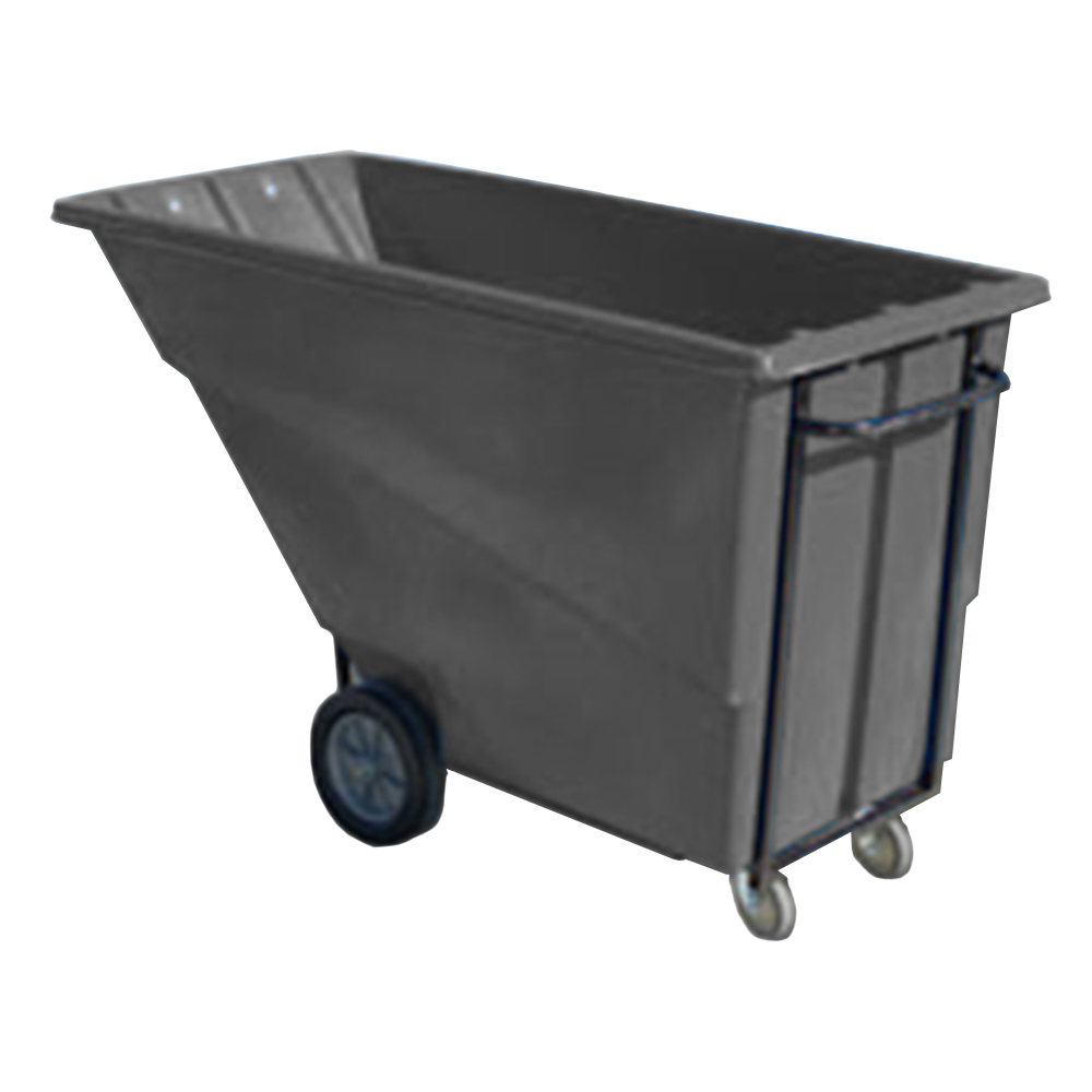 DPI 7600 Heavy Duty Plastic Tilt Truck 1 Yard, 750 LB Capacity Dark Gray