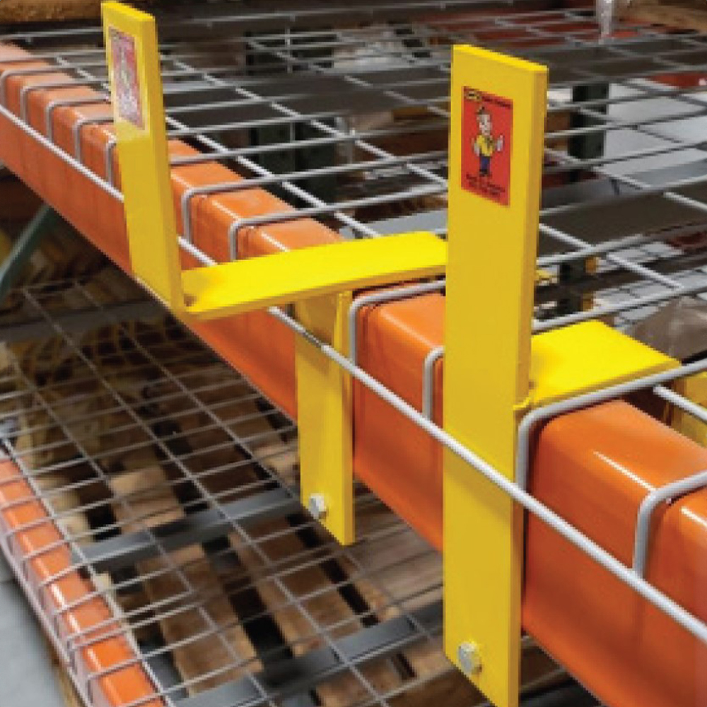 Savety Yellow BPS4.753O Beam Pallet Stop Fits Up To 4.75" Beam Face, 3" Offset