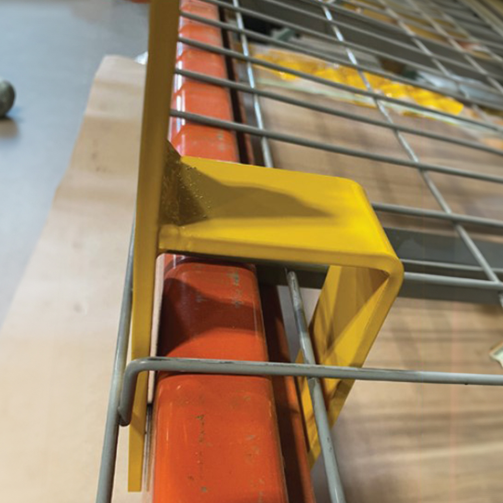 Savety Yellow BPS4.753O Beam Pallet Stop Fits Up To 4.75" Beam Face, 3" Offset