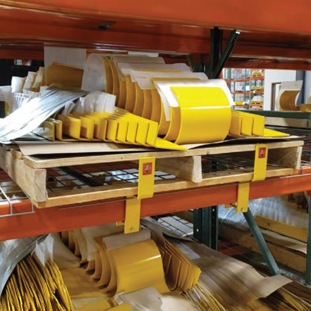 Savety Yellow BPS4.753O Beam Pallet Stop Fits Up To 4.75" Beam Face, 3" Offset