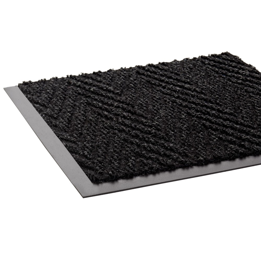 Crown Matting CN 0310CH Chevron 3'x10' Charcoal Entrance Matting